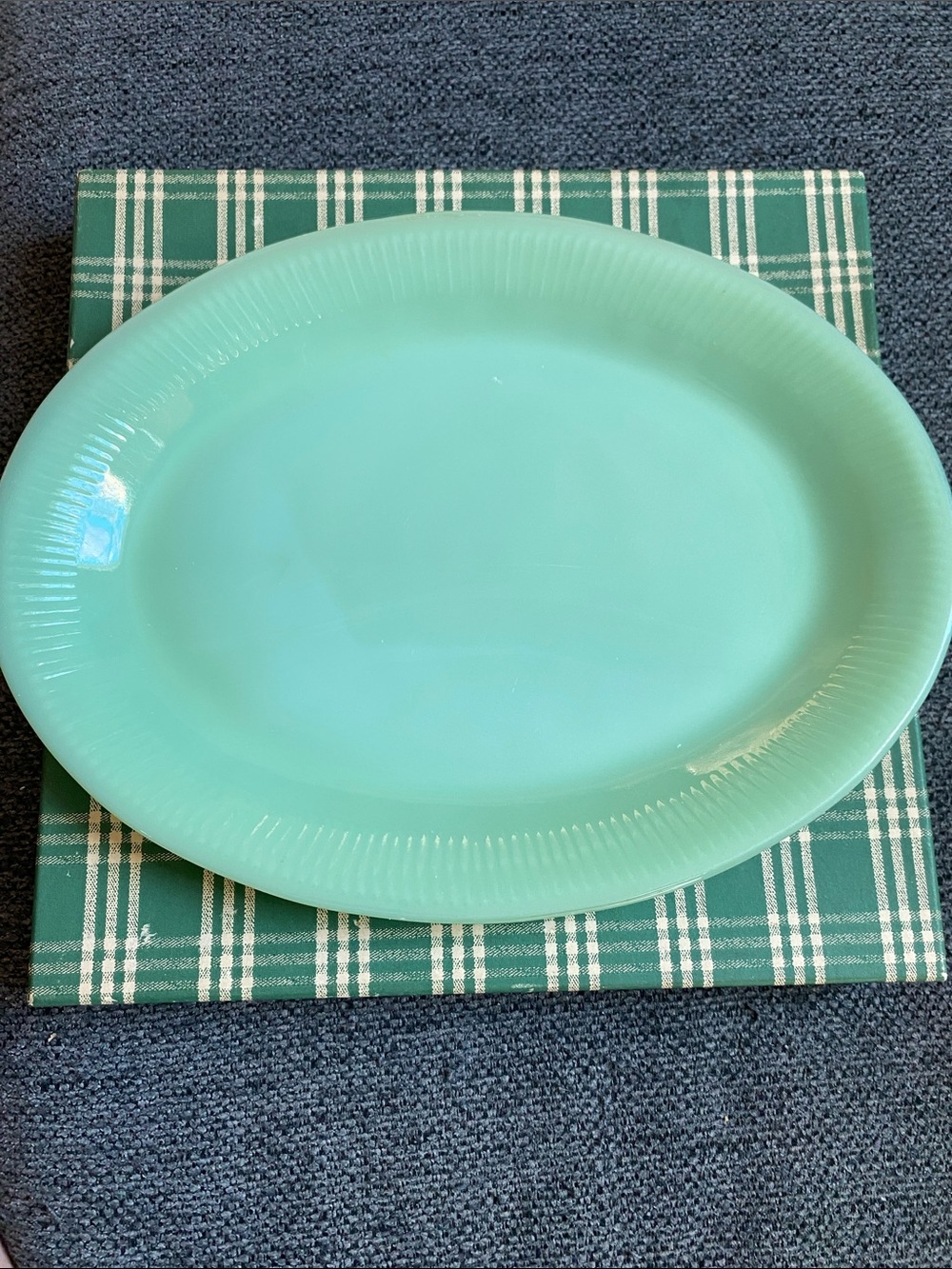 Vintage oven fire king Jadeite  plate